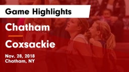 Chatham  vs Coxsackie Game Highlights - Nov. 28, 2018