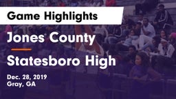 Jones County  vs Statesboro High Game Highlights - Dec. 28, 2019