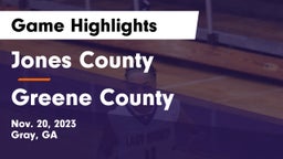 Jones County  vs Greene County  Game Highlights - Nov. 20, 2023