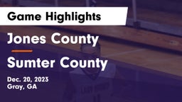 Jones County  vs Sumter County  Game Highlights - Dec. 20, 2023