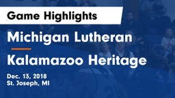 Michigan Lutheran  vs Kalamazoo Heritage Game Highlights - Dec. 13, 2018