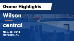Wilson  vs central Game Highlights - Nov. 30, 2018