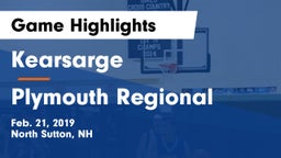 Kearsarge  vs Plymouth Regional  Game Highlights - Feb. 21, 2019