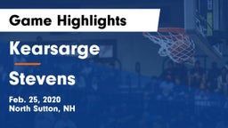 Kearsarge  vs Stevens  Game Highlights - Feb. 25, 2020