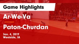 Ar-We-Va  vs Paton-Churdan Game Highlights - Jan. 4, 2019