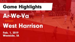 Ar-We-Va  vs West Harrison  Game Highlights - Feb. 1, 2019