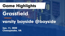 Grassfield  vs varsity bayside @bayside  Game Highlights - Jan. 11, 2020