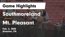 Southmoreland  vs Mt. Pleasant  Game Highlights - Feb. 6, 2020
