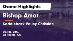 Bishop Amat  vs Saddleback Valley Christian  Game Highlights - Dec 08, 2016