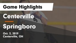 Centerville vs Springboro  Game Highlights - Oct. 2, 2019