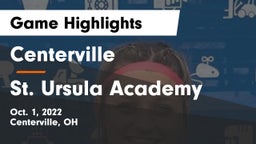 Centerville vs St. Ursula Academy  Game Highlights - Oct. 1, 2022