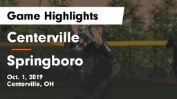 Centerville vs Springboro  Game Highlights - Oct. 1, 2019