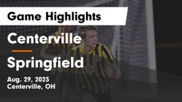 Centerville vs Springfield  Game Highlights - Aug. 29, 2023