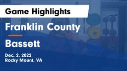 Franklin County  vs Bassett  Game Highlights - Dec. 2, 2022