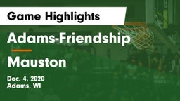 Adams-Friendship  vs Mauston  Game Highlights - Dec. 4, 2020