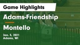 Adams-Friendship  vs Montello  Game Highlights - Jan. 5, 2021