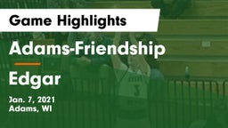 Adams-Friendship  vs Edgar  Game Highlights - Jan. 7, 2021
