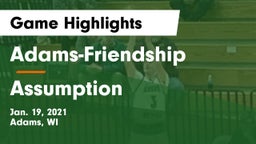 Adams-Friendship  vs Assumption  Game Highlights - Jan. 19, 2021