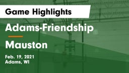 Adams-Friendship  vs Mauston  Game Highlights - Feb. 19, 2021