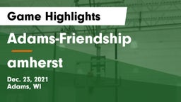 Adams-Friendship  vs amherst  Game Highlights - Dec. 23, 2021
