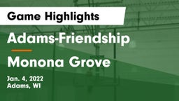 Adams-Friendship  vs Monona Grove  Game Highlights - Jan. 4, 2022