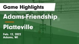 Adams-Friendship  vs Platteville  Game Highlights - Feb. 12, 2022