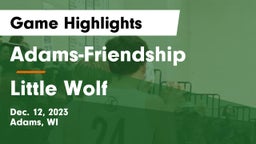 Adams-Friendship  vs Little Wolf  Game Highlights - Dec. 12, 2023