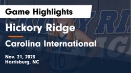 Hickory Ridge  vs Carolina International Game Highlights - Nov. 21, 2023
