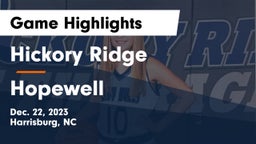 Hickory Ridge  vs Hopewell  Game Highlights - Dec. 22, 2023
