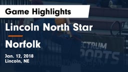 Lincoln North Star vs Norfolk  Game Highlights - Jan. 12, 2018