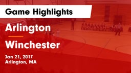 Arlington  vs Winchester  Game Highlights - Jan 21, 2017