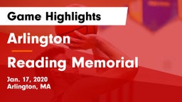 Arlington  vs Reading Memorial  Game Highlights - Jan. 17, 2020