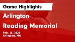 Arlington  vs Reading Memorial  Game Highlights - Feb. 13, 2020