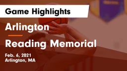 Arlington  vs Reading Memorial  Game Highlights - Feb. 6, 2021