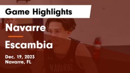 Navarre  vs Escambia  Game Highlights - Dec. 19, 2023
