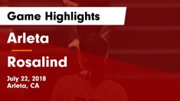 Arleta  vs Rosalind Game Highlights - July 22, 2018