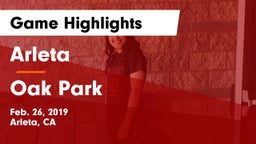 Arleta  vs Oak Park Game Highlights - Feb. 26, 2019