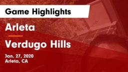 Arleta  vs Verdugo Hills  Game Highlights - Jan. 27, 2020