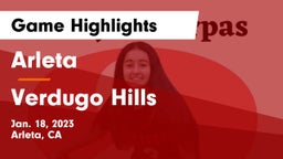 Arleta  vs Verdugo Hills  Game Highlights - Jan. 18, 2023