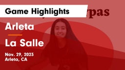 Arleta  vs La Salle  Game Highlights - Nov. 29, 2023