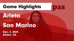 Arleta  vs San Marino  Game Highlights - Dec. 2, 2023