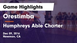 Orestimba  vs Humphreys Able Charter Game Highlights - Dec 09, 2016