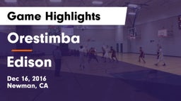Orestimba  vs Edison  Game Highlights - Dec 16, 2016