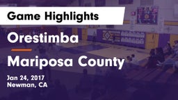 Orestimba  vs Mariposa County  Game Highlights - Jan 24, 2017
