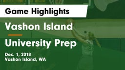 Vashon Island  vs University Prep Game Highlights - Dec. 1, 2018