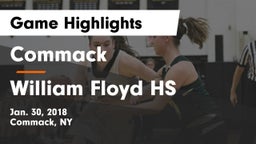 Commack  vs William Floyd HS Game Highlights - Jan. 30, 2018