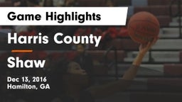 Harris County  vs Shaw  Game Highlights - Dec 13, 2016