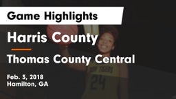 Harris County  vs Thomas County Central  Game Highlights - Feb. 3, 2018