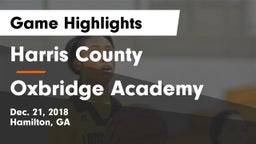 Harris County  vs Oxbridge Academy Game Highlights - Dec. 21, 2018