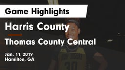 Harris County  vs Thomas County Central  Game Highlights - Jan. 11, 2019